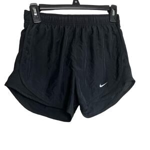Nike Dri- Fit Black w/ White Logo Womens Running Athletic Shorts Size XS